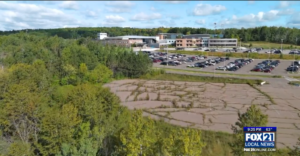 Drone shot of the future site of The Legacy apartment complex